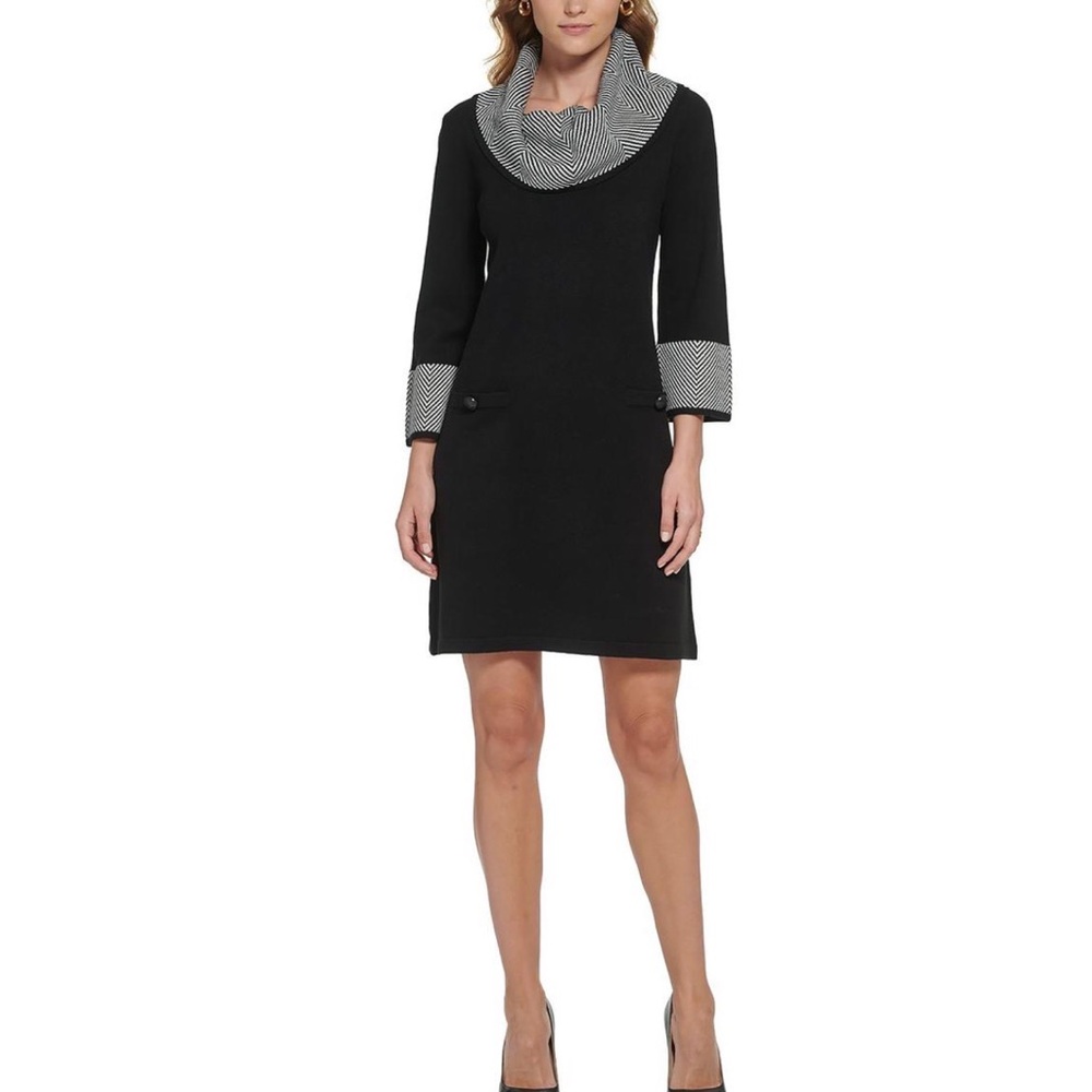 Jessica Howard Women’s Cowl Neck Mini Sweater Dress Medium Preowned